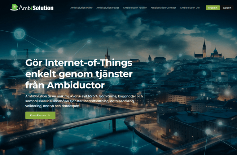 Ambiductor investerar i framtiden med lansering av ny hemsida för IoT-tjänster – ambisolution.se