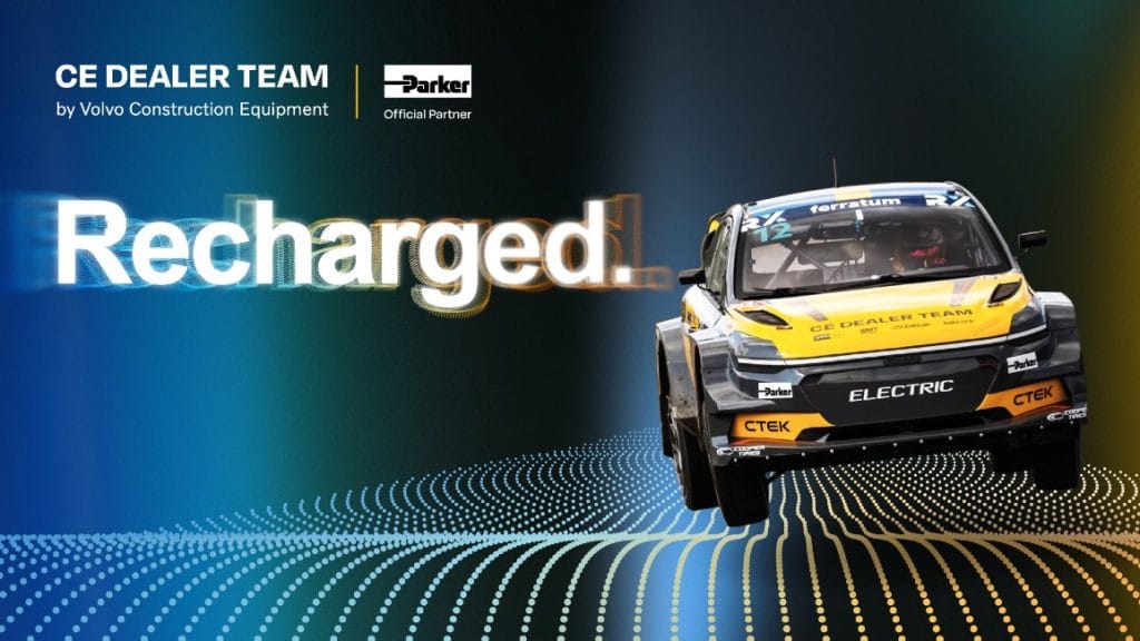 Parker och Volvo CE:s återförsäljare Team by Volvo CE ingår elektriskt partnerskap för World Rally X 2024