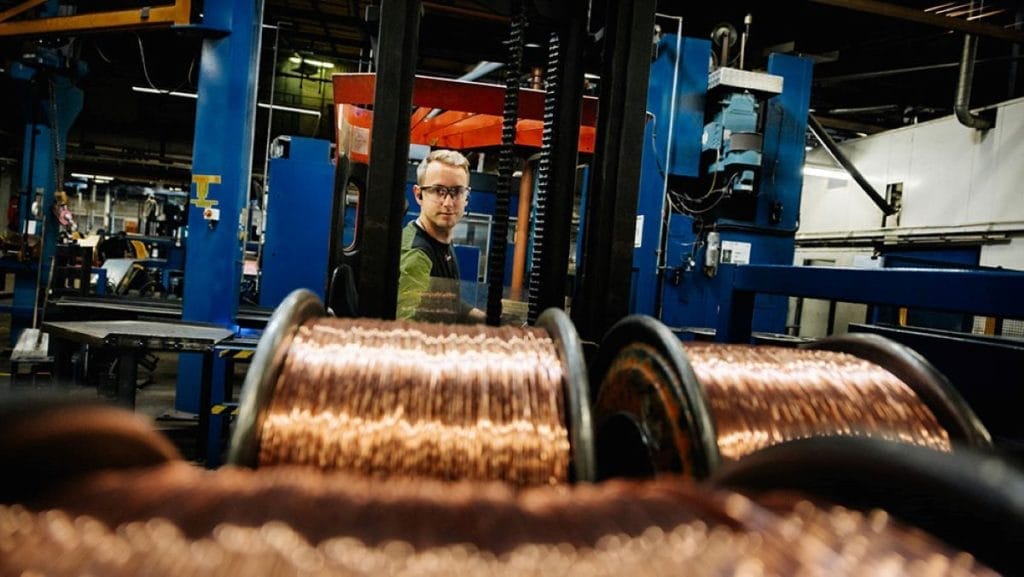 Dette billede illustrere Nexans Sweden minskar utsläpp med återvunnen koppar – ett viktigt steg mot netto noll