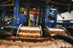 Dette billede illustrere Återvunnen koppar Nexans goda val