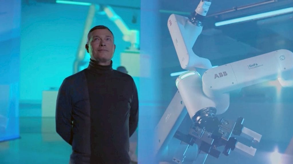 Dette billede illustrere ABB – Ögon, händer, hjärna och mobilitet definierar robotarna efter 2025