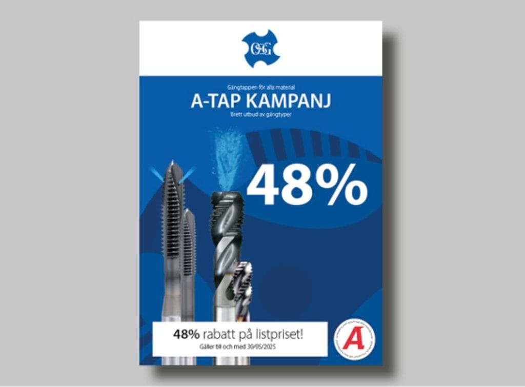 Dette billede illustrere Massiva besparingar på flera A-Brand verktyg från OSG