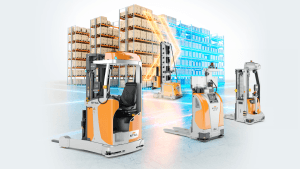 Dette billede illustrere STILL breddar utbudet av automatiserade truckar