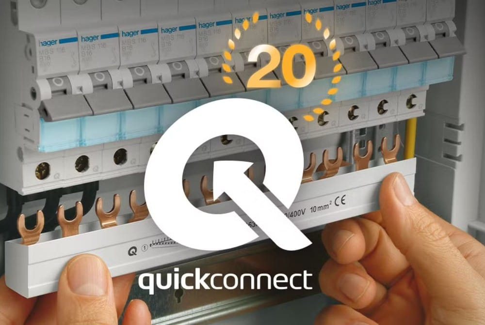 70 procent av Hagers försäljningen av minibrytare utgörs av snabbanslutningstekniken.