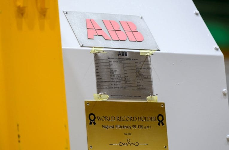ABB-motor sätter nytt världsrekord genom att uppnå 99,13 procent energieffektivitet