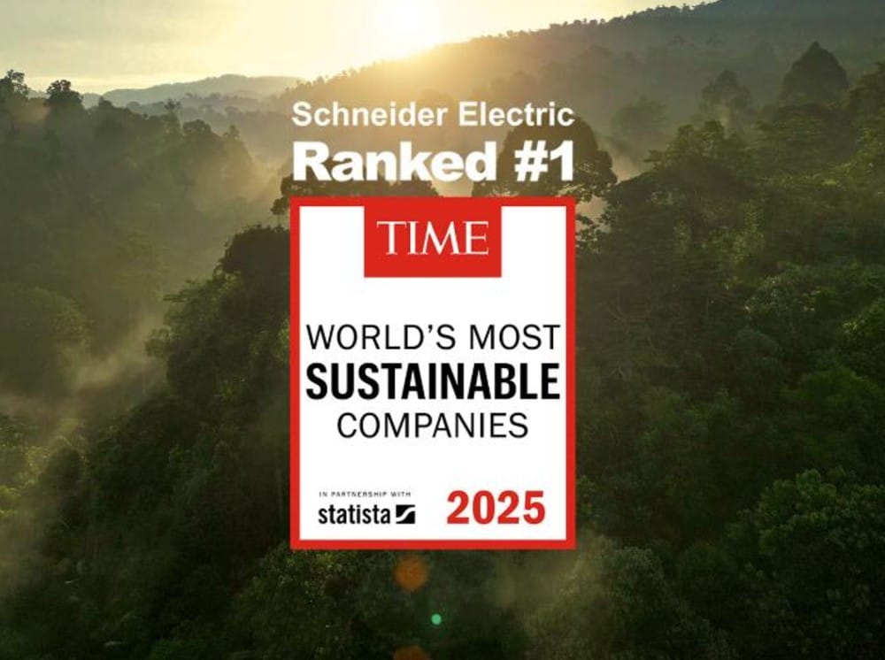 Schneider Electric utsedd till världens mest hållbara företag av TIME Magazine och Statista
