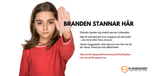 Dette billede illustrere Branden stannar här – Sveriges enda typgodkända brandskydd för luftspalter