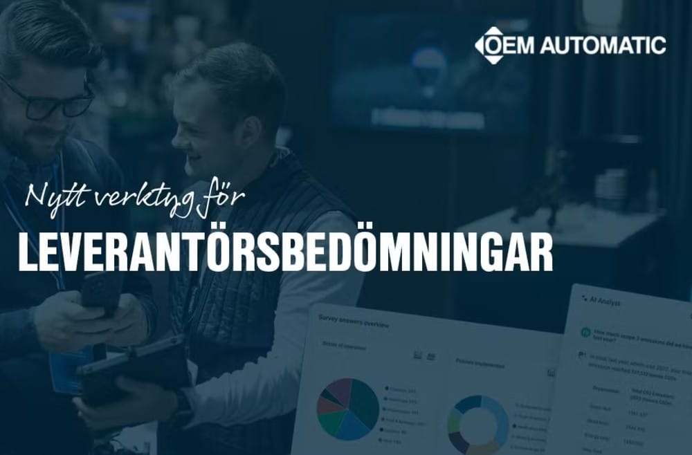 Ny digital leverantörsmodul stärker hållbarhetsarbetet hos OEM Automatic