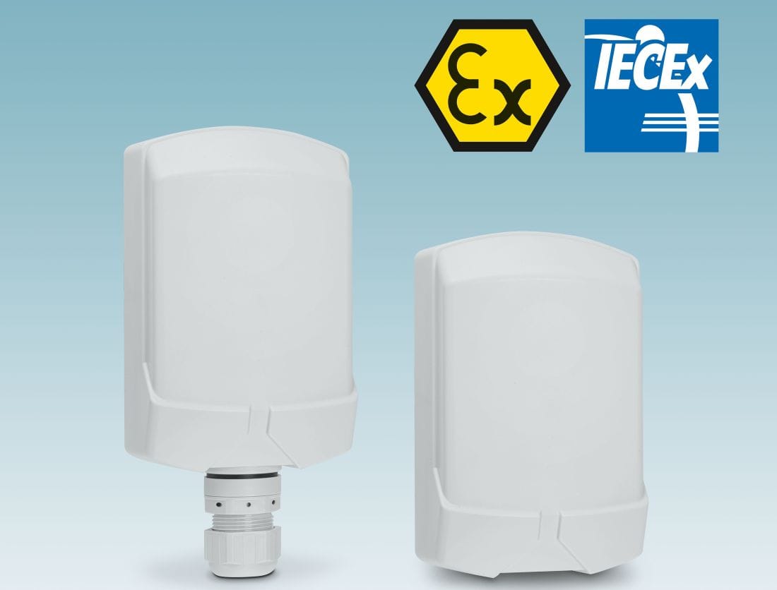 Dette billede illustrere 4G och 5G routrar för utomhusbruk och explosionsfarliga miljöer