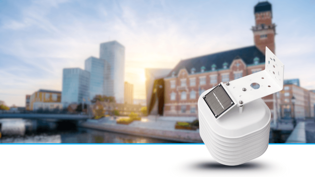 Dette billede illustrere Induo lanserar solcellsdriven utomhussensor för luft och klimat