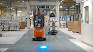 Dette billede illustrere Automatiserad helhetslösning ger högre tillgänglighet hos Geberit Produktion AB