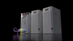 Dette billede illustrere Nya Blue e+ Chiller för industri, förnybar energi och IT