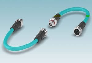 Dette billede illustrere M12 push-pull – snabb, pålitlig och framtidssäker Ethernet-anslutning