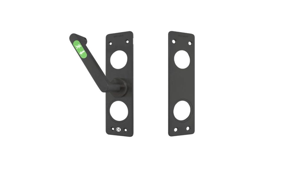 Dette billede illustrere Nyhet! Utrymningsbeslag ASSA ABLOY 179 RF svart MIRUS.