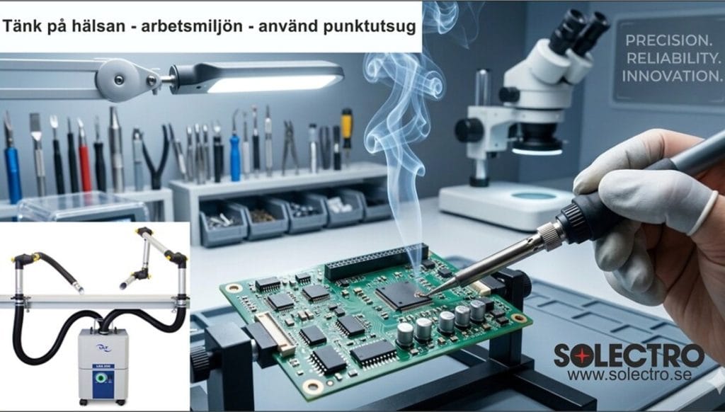 Lödrök är farlig för hälsan - installera ett punktutsug - snabb och enkelt