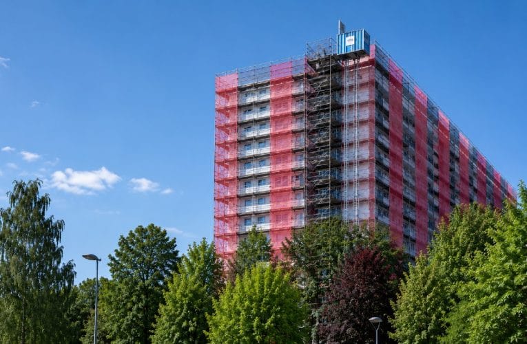 Flerbostadshus under renovering - Brandskydd