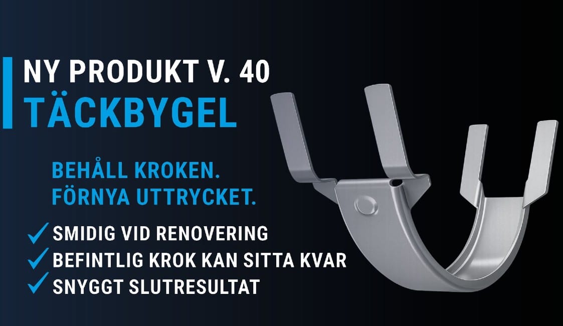 Areco lanserar täckbygel för smidigare renovering av hängrännor